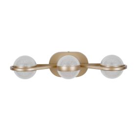 Bathroom Vanity Light, LED 3 Bulb Crystal Sand Acrylic Shades, Wall Mounted Decorative Lighting Fixture