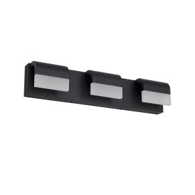 LED Contemporary Vanity Lights Fixture Bathroom Wall Light Over Mirror Matt Black 3 Lights Dimmable
