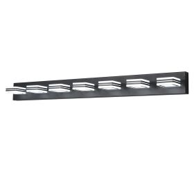 45" Modern Black 7-Light LED Vanity Light, Square Acrylic Lampshades Wall Mount Fixture for Bathroom, Mirror Lighting