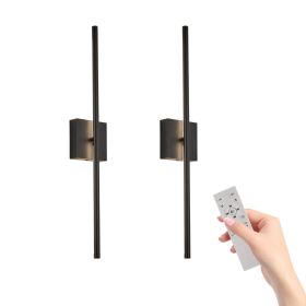 28" 2-Pack Modern LED Wall Sconce, Minimalist Indoor Wall Light Fixtures, Black Matte Finish for Living Room, Bedroom, Hallway, Hotel, and Home D