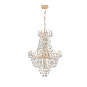 (Same as W1340P143189)Gold Crystal Chandeliers,Large Contemporary Luxury Ceiling Lighting for Living Room Dining Room Bedroom Hallway (Without Bu