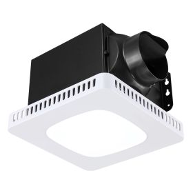 Bathroom Exhaust Fan with LED Light, 110 CFM Bathroom Vent Three Gear Color Temp, 1.5 Sones Low-Noise, Premium AC Motor Ceiling Fan for Laundry R
