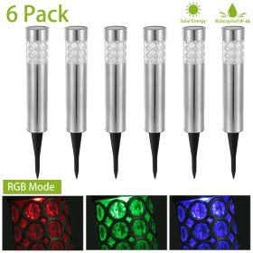 6 Pack Outdoor Solar Light IP44 Waterproof RGB Garden Lamp Landscape Lawn Décor Light