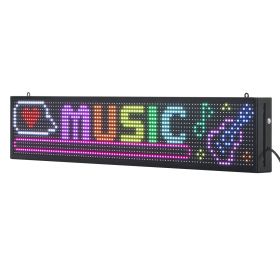 Programmable LED Sign, P10 Full Color Flexible Digital Scrolling Panel, DIY Custom Text Pattern GIF Display Board (size: 40 x 8 inch)