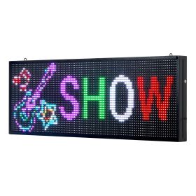 Programmable LED Sign, P10 Full Color Flexible Digital Scrolling Panel, DIY Custom Text Pattern GIF Display Board (size: 40 x 14 inches)