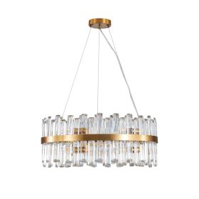 23.6 Inches Luxury Chandeliers Crystal Living Room Bedroom Decorative Lights Simple Modern Dining Room LED Lighting (Main Color: Golden, Main Material: Iron)